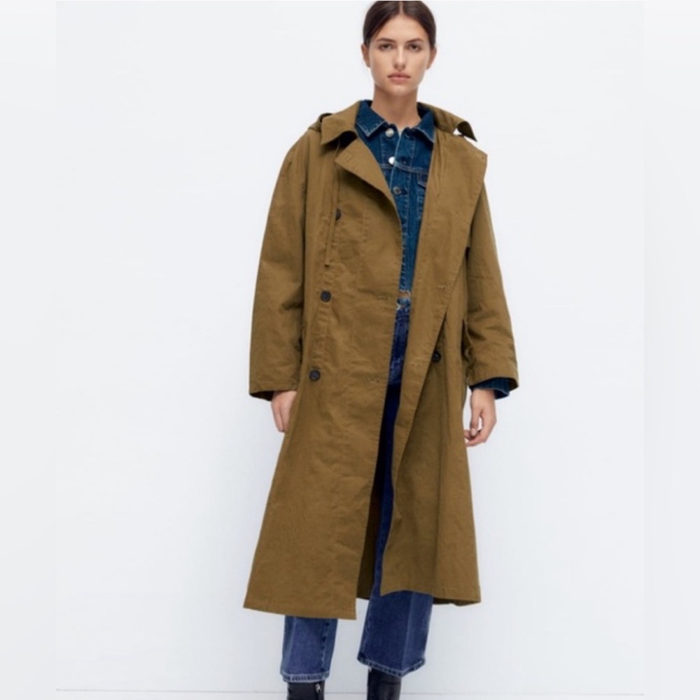 NWT Zara Limited Edition Trench Coat in Olive Green